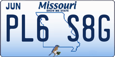 MO license plate PL6S8G
