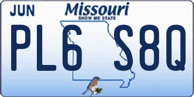 MO license plate PL6S8Q
