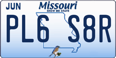 MO license plate PL6S8R