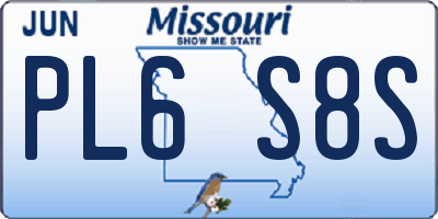 MO license plate PL6S8S
