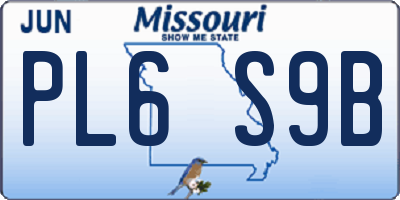MO license plate PL6S9B