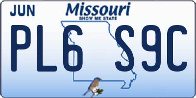 MO license plate PL6S9C