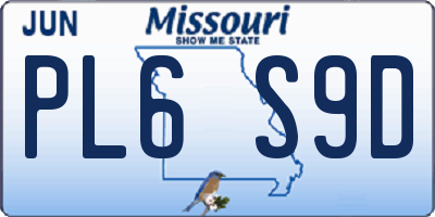 MO license plate PL6S9D