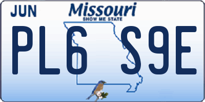 MO license plate PL6S9E