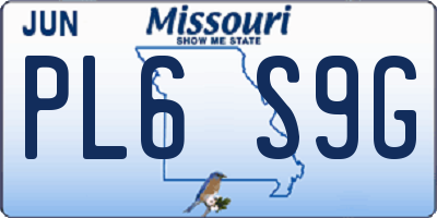 MO license plate PL6S9G