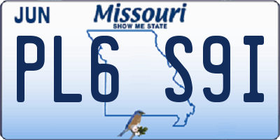 MO license plate PL6S9I