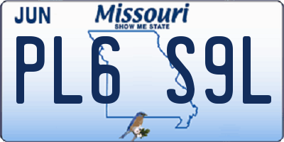 MO license plate PL6S9L