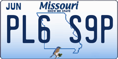 MO license plate PL6S9P