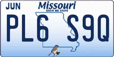 MO license plate PL6S9Q