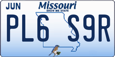 MO license plate PL6S9R