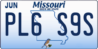 MO license plate PL6S9S