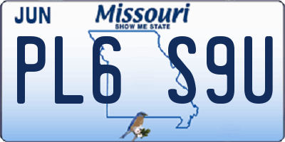 MO license plate PL6S9U