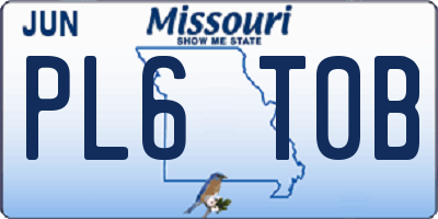 MO license plate PL6T0B