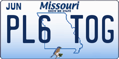 MO license plate PL6T0G