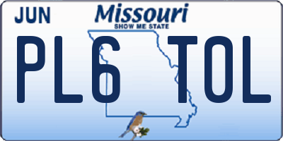 MO license plate PL6T0L