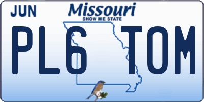 MO license plate PL6T0M