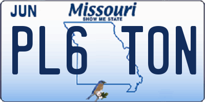 MO license plate PL6T0N