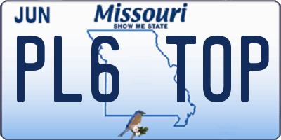 MO license plate PL6T0P