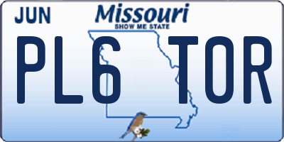 MO license plate PL6T0R