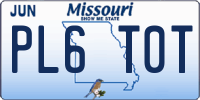 MO license plate PL6T0T