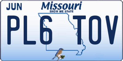 MO license plate PL6T0V