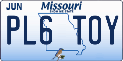 MO license plate PL6T0Y