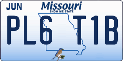MO license plate PL6T1B