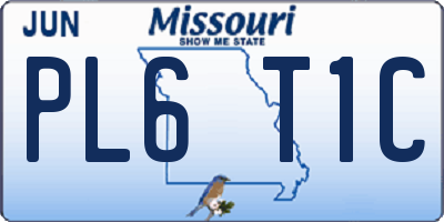 MO license plate PL6T1C