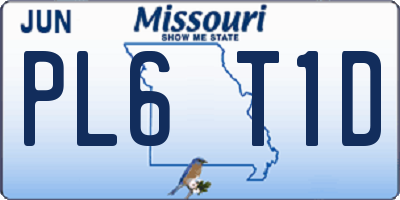 MO license plate PL6T1D