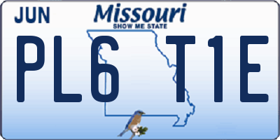 MO license plate PL6T1E