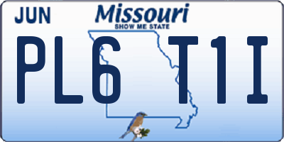 MO license plate PL6T1I