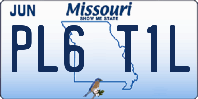 MO license plate PL6T1L