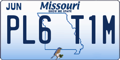 MO license plate PL6T1M