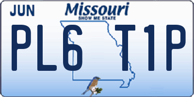 MO license plate PL6T1P