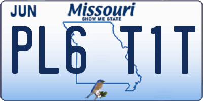 MO license plate PL6T1T