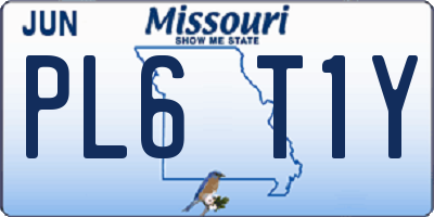 MO license plate PL6T1Y