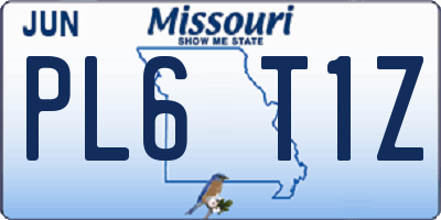 MO license plate PL6T1Z