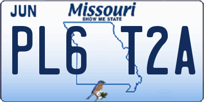 MO license plate PL6T2A