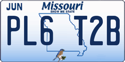 MO license plate PL6T2B