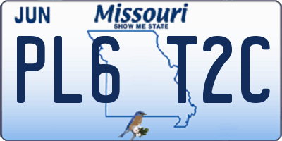 MO license plate PL6T2C