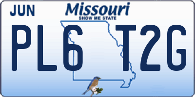 MO license plate PL6T2G