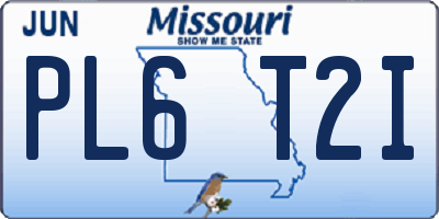 MO license plate PL6T2I