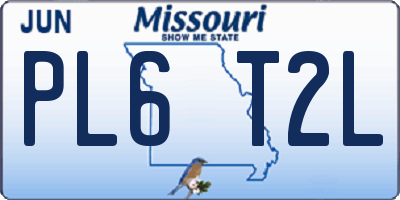 MO license plate PL6T2L