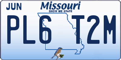 MO license plate PL6T2M