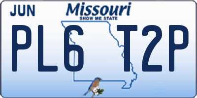 MO license plate PL6T2P
