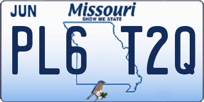 MO license plate PL6T2Q