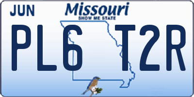 MO license plate PL6T2R