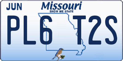 MO license plate PL6T2S