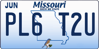 MO license plate PL6T2U