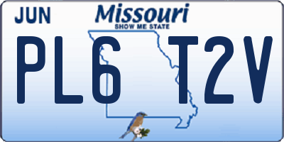 MO license plate PL6T2V